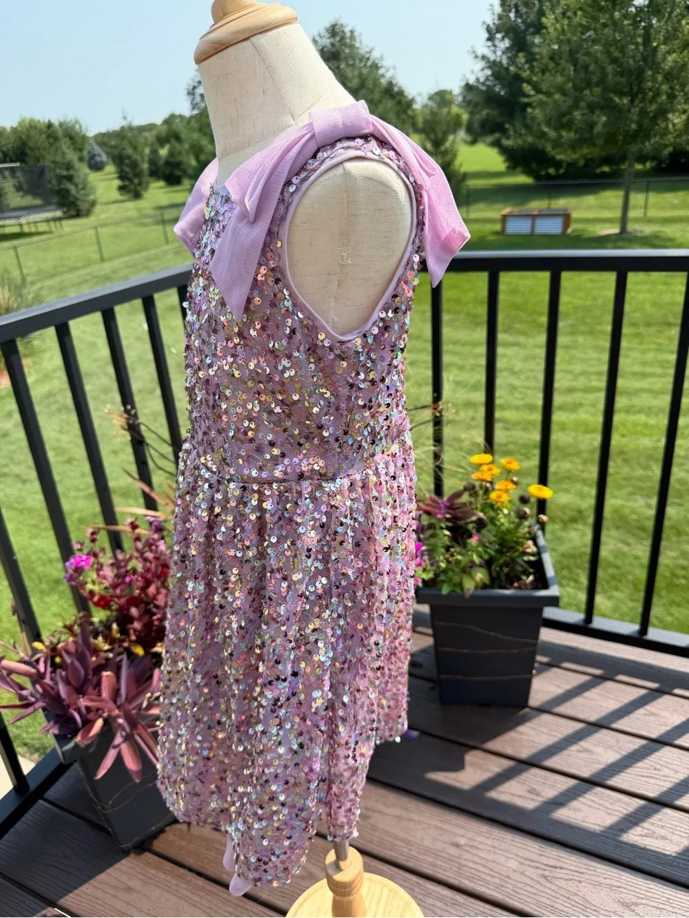 Cat & Jack Girls Sequin Party Dress Size 8 Lavender Pink Worn Once